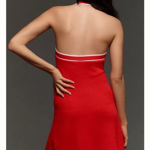 Red Halter Mini Dress - Picture 2 of 5